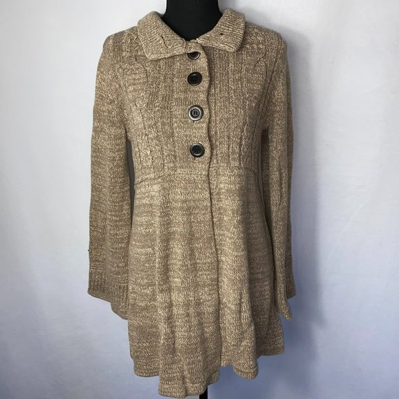 Style & Co Brown Cable Knit Sweater Cardigan Size Small - Picture 1 of 9